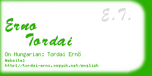 erno tordai business card
