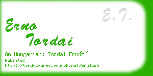 erno tordai business card